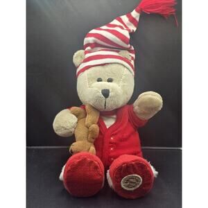 Starbucks Bearista Bear Red Pajama Teddy 10" Plush PJ Sleeping 2007 68th Edition